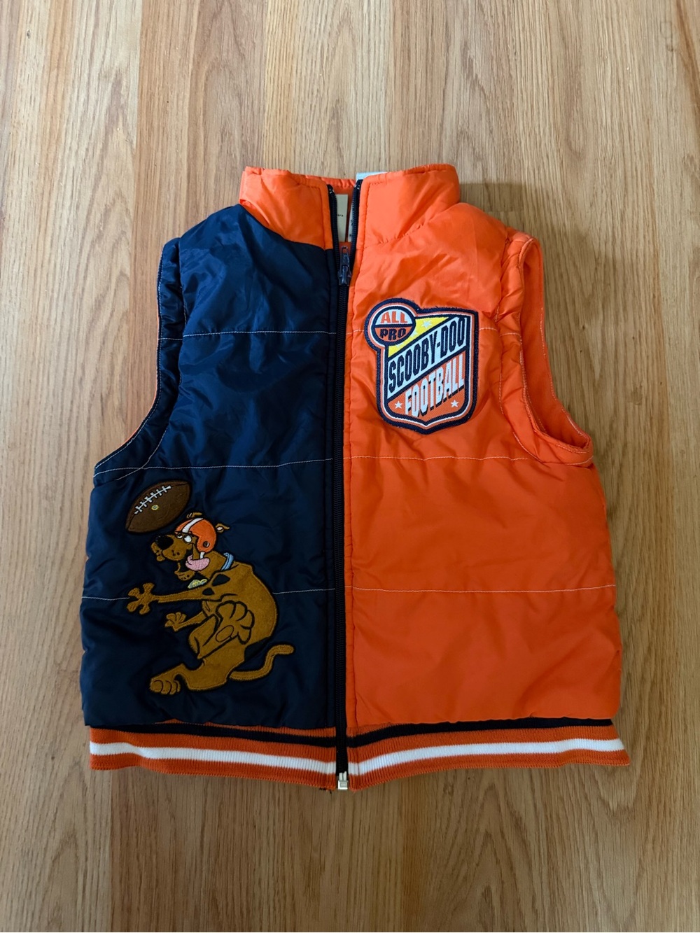 Vintage scooby doo “pro football” puffer vest 4T